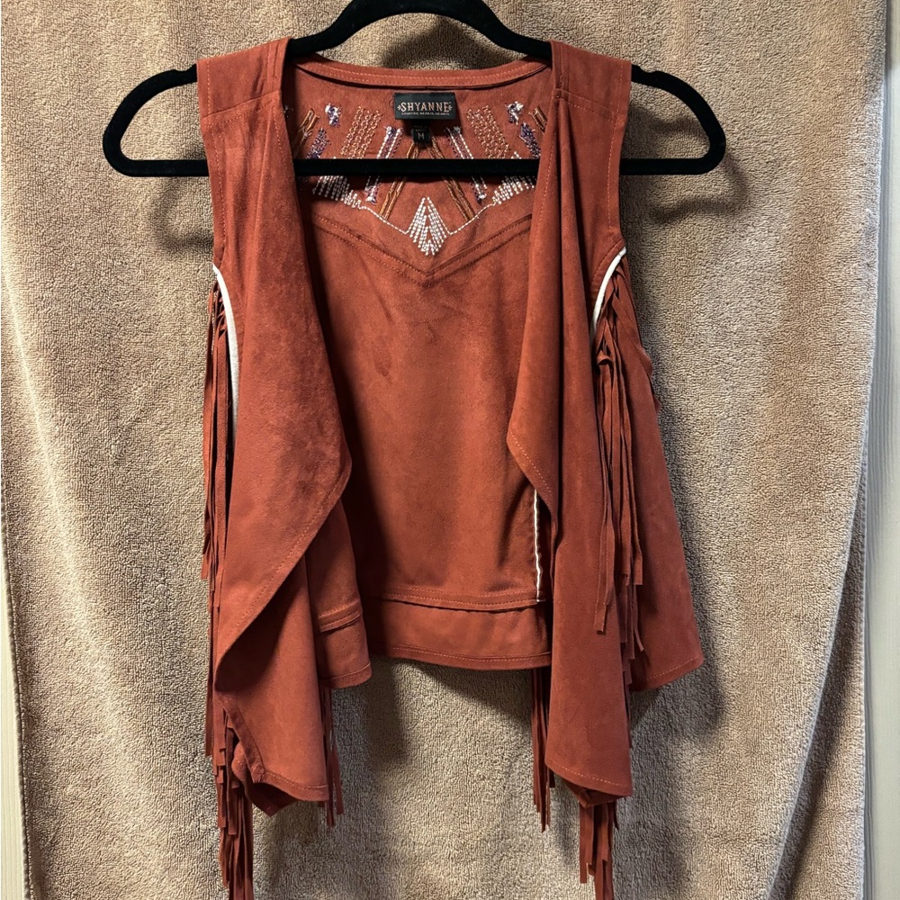 Shyanne Rust Suede Fringe Vest